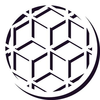 Geometric cube pattern forming structured grid design vector