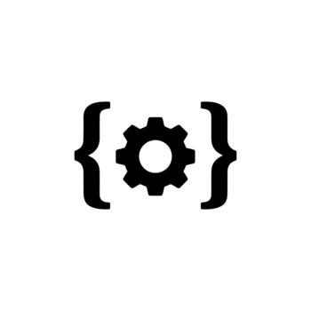 Algorithm Code Gear Programming Icon vector