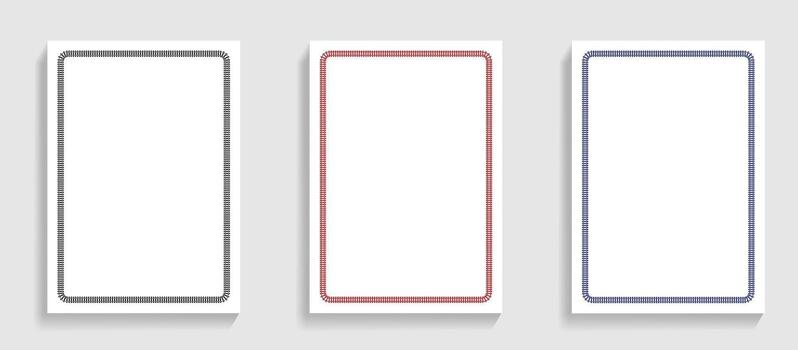 Three Rectangular Frames with Small Repeating Dot Patterns vector