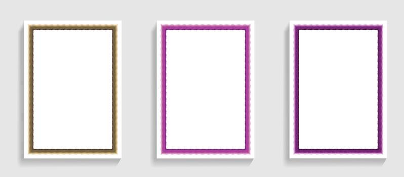 Three Rectangular Frames with Wavy Borders illustration vector