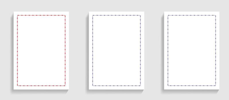 Three Rectangular Frames With Red And Blue Arrow Borders vector