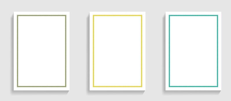 Three Vertical Rectangular Frames with Geometric Borders vector
