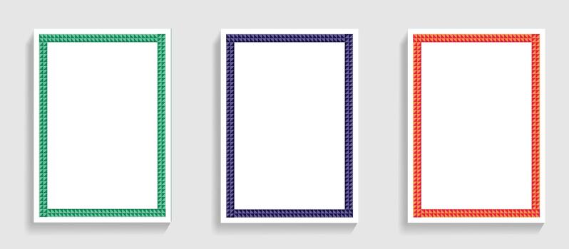 Three Vertical Frames With Geometric Triangle Borders vector