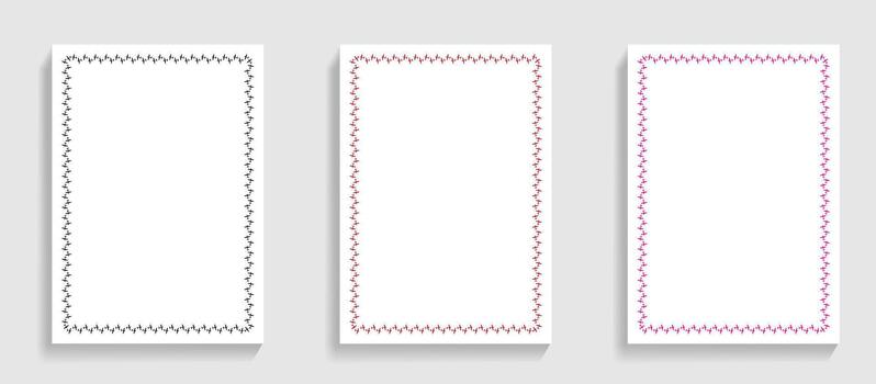 Three Rectangular Frames With Abstract Pattern Borders vector