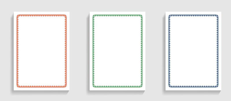 Three Rectangular Frames With Triangle Borders geometric vector