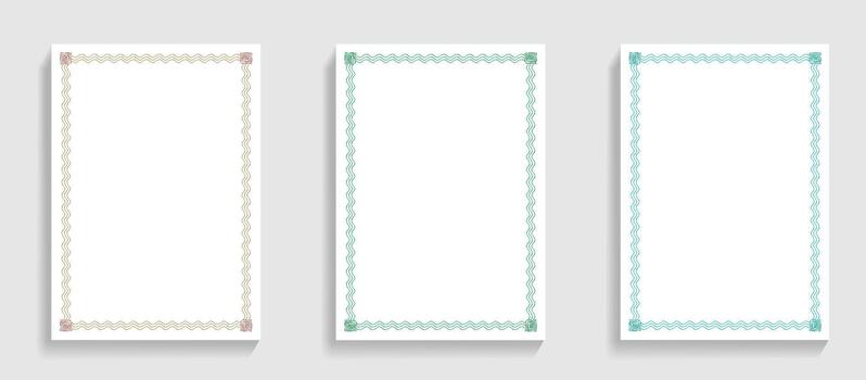 Three Vertical Rectangular Frames with Wavy Borders vector