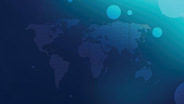 digital world map with binary code blue data network global connection concept vector