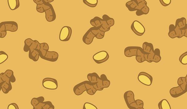 Ginger pattern background vector