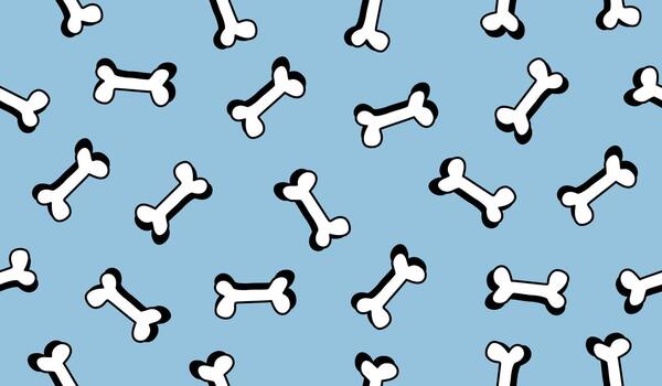 Bone pattern on blue background vector