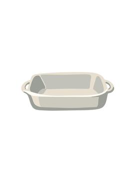 rectangular baking dish for casseroles vector