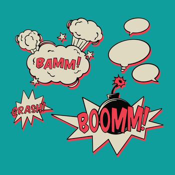 Explosion Custom Comic Action Text vector