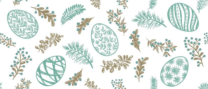 Seamless easter eggs pattern. vector