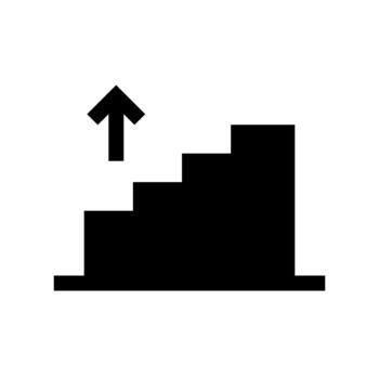 un contorno icono de un pisó hacia abajo grafico o bloquear disminuir. vector