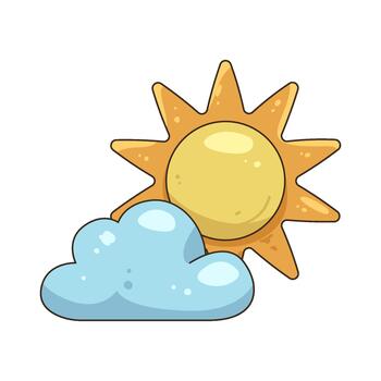 sol y nubes vector