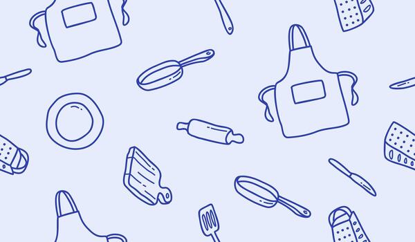 Cooking element seamless pattern background vector