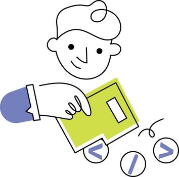 Flat style icon showing a coding folder vector