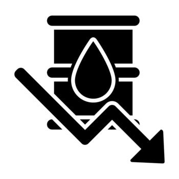 Oil price increase, oil price decrease, oil price fall icon vector