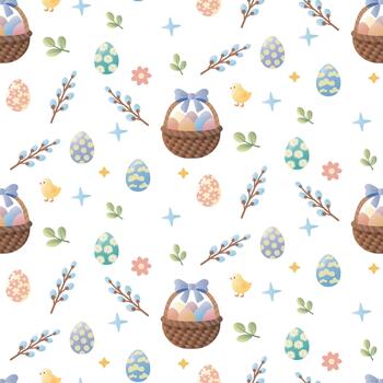 Easter seamless pattern vector