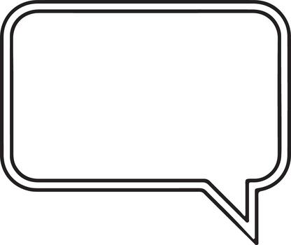 Rectangular speech bubble outline graphic vector