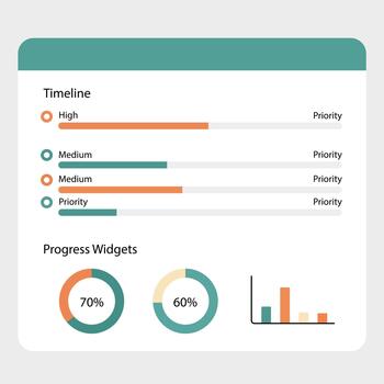 Business Task Planning Software Interface Design vector