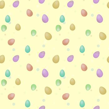 pattern with easter painted eggs vector