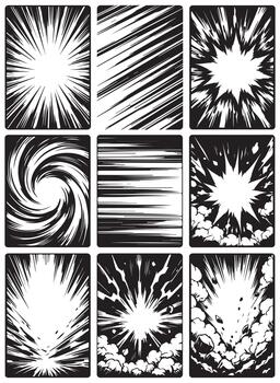 comic panel action effect bundle collections vector