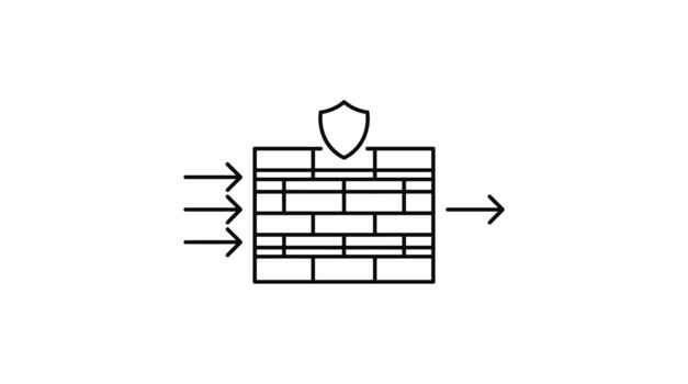 Digital Firewall Security Shield Protecting Network Data Flow. vector