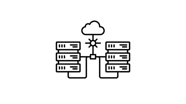 Cloud computing network servers data storage and transfer. vector