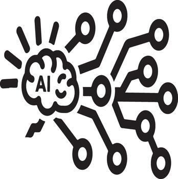 Artificial Intelligence Brain Circuit Network. vector