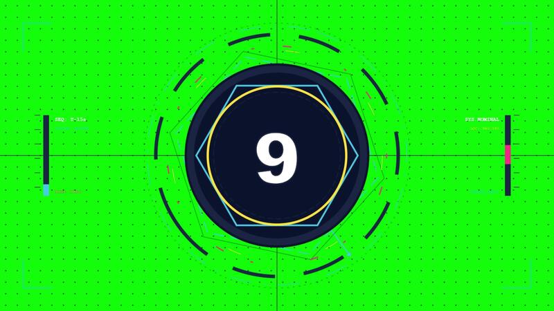 Futuristic Digital Countdown Timer with Tech Interface Elements ...