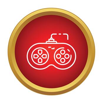 un juego controlador icono en un rojo circulo vector