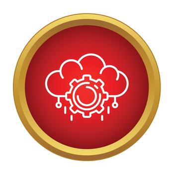 Cloud computing settings data processing icon vector