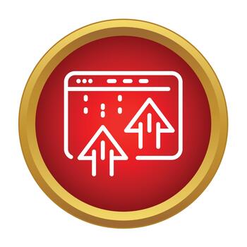 Uploading data to website using browser interface concept vector