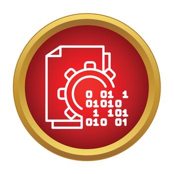 datos Procesando icono representando software desarrollo y codificación vector
