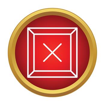 Red button closing web interface window vector