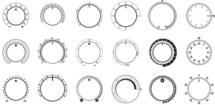 Round adjustment dials vector