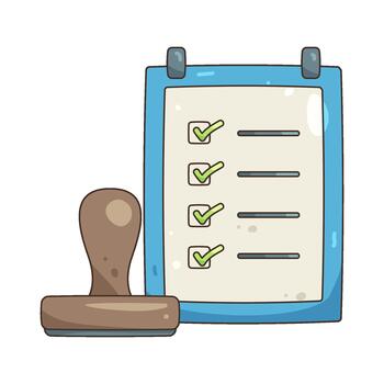 Lista de Verificación con sello vector