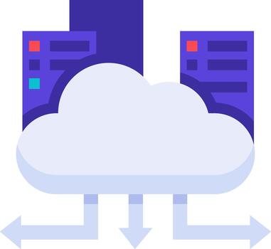 nube informática infraestructura gerente datos fluir Entre servidores vector