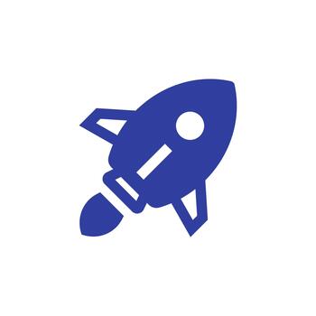 Rocket solid icon for interface development vector