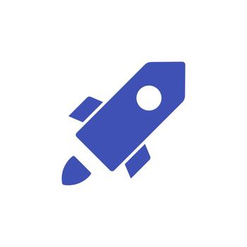 Rocket solid icon for speed optimization vector