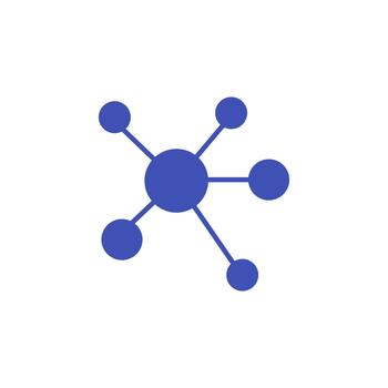 Network solid icon for data infrastructure vector