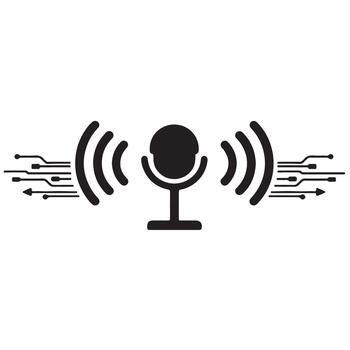 Voice data processing icon vector