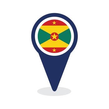 mapa puntero con Granada bandera vector
