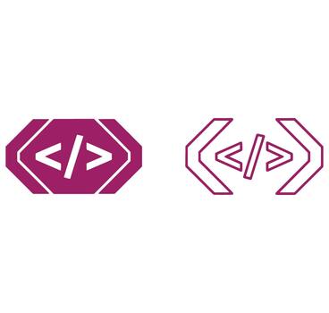 Html code symbols coding signs programming icons web development logos tech graphics digital design elements coding symbols web design icons vector