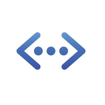 Blue coding tags icon with ellipses for active software development vector