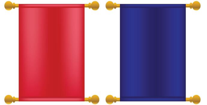 two scrolls flat design vector