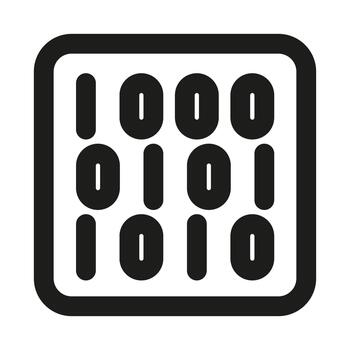 Binary code icon. Modern binary code sleek line icon with digital data concept, minimal computing design, and precise numeric system layout. vector