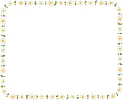 Tiny daisy horizontal rectangle frame vector