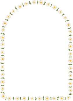 Tiny daisy window frame vector