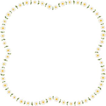 Tiny daisy clover frame vector
